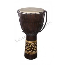 Wood Djembe Carved Leaf 60 cm