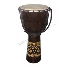 Wood Djembe Carved Leaf 70 cm