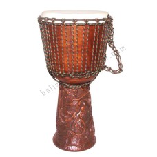 Wood Brown Djembe Carved Dragon 70 cm