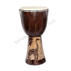 Wood Dark Brown Djembe Giraffe 60 cm