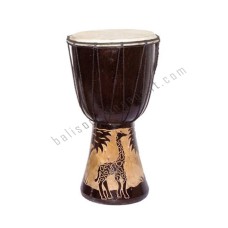 Wood Dark Brown Djembe Giraffe 50 cm