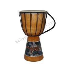 Wood Djembe Green Painted Lizard 50 cm