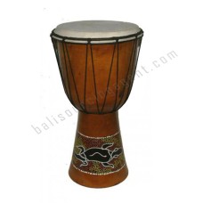 Wood Djembe Aboriginal Black Lizard 60 cm