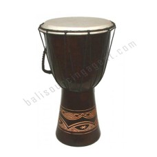 Wood Djembe Dark Brown Carved 60 cm