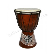 Wood Djembe Dark Brown Turtle 50 cm