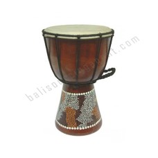 Wood Djembe Brown White Dots 40 cm