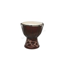 Wood Djembe Dark Brown Turtle 15 cm