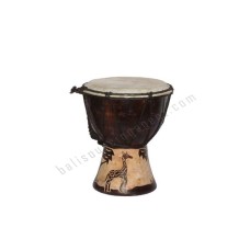 Wood Dark Brown Djembe Giraffe 15 cm