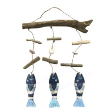 Wood Blue Fish Driftwood Mobile 50 cm