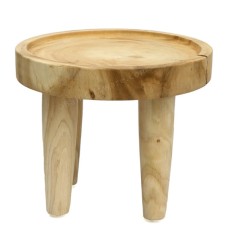 Suar Wood Round Side Table Natural