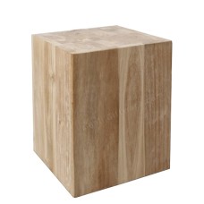 Raw Teak Square Side Table Natural