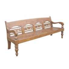 Teak Carved Java Bench