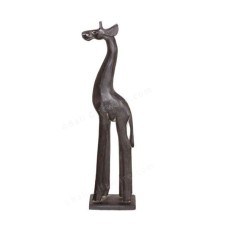 Carved Giraffe Black Antique 60 cm