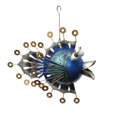 Metal Fish Blue Silver Gold 22 cm