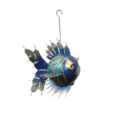 Metal Fish Silver Blue Gold 20 cm