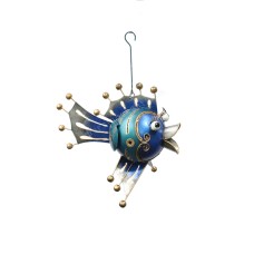 Metal Fish Silver Blue Gold 18 cm