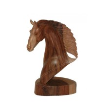 Sono Wood Horse Head Natural 40 cm