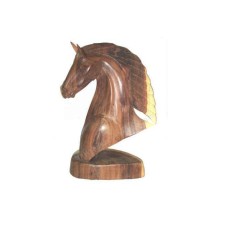 Sono Wood Horse Head Natural 30 cm