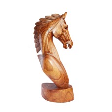 Wood Horse Head Brown 40 cm