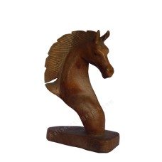 Wood Horse Head Brown 20 cm