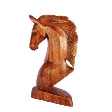 Wood Horse Head Brown 30 cm