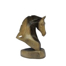 Natural Sono Wood Horse Head 15 cm