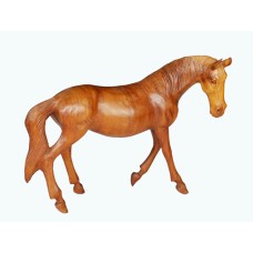 Wood Brown Walking Horse Statue 35 cm