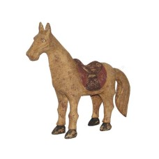 Wood Cream Brown Riding Horse 30 cm