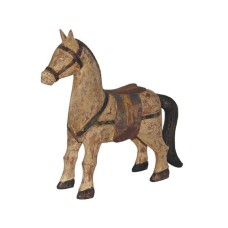 Wood Riding Horse Cream Brown 30 cm