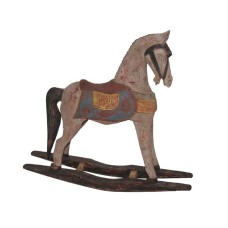 Wood Rocking Horse Antique Brown 45 cm