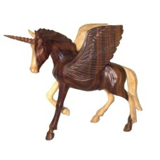 Sono Wood Unicorn Horse Natural 28 cm