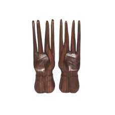 Wood Dark Brown Hands Rings 20 cm