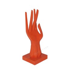 Wood Red Right Hand Rings Display 25 cm