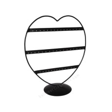 Iron Black Heart Earrings Display 40 cm