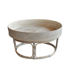 Rattan Fruit Tray With White Wash