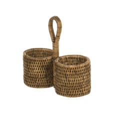 Hanging Rattan Wine Holder Brown Finish