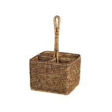 Rattan Cutlery Holder Antique Brown