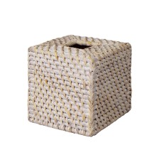 Rattan Napkin Box White Wash 14 cm