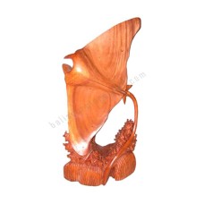 Wood Manta Ray On Base 100 cm