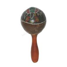 Coconut Shell Stick Maracas Turtle 18 cm