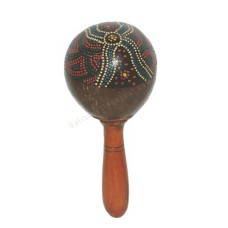 Coconut Shell Stick Maracas Aborigine 18 cm