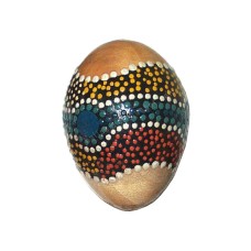 Wood Egg Maracas Aborigine Painted