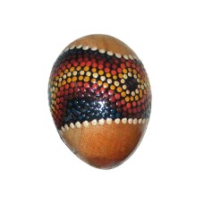 Wood Egg Maracas Aborigine Red Yellow