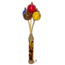 Wood Maracas Colored Ping Pong Balls 28 cm