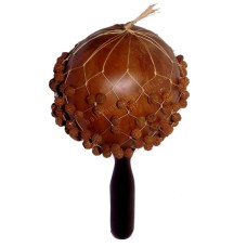 Dried Gourd Stick Maracas With Beads 28 cm