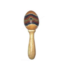 Wood Egg Stick Maracas Aborigine 16 cm