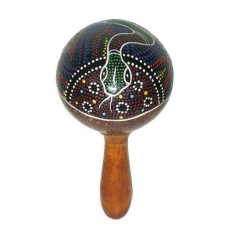 Coconut Shell Stick Maracas Snake 18 cm