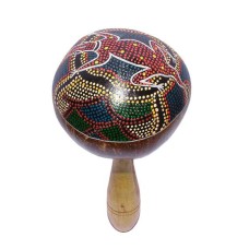 Coconut Shell Stick Maracas Lizard 25 cm