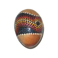 Wood Egg Maracas Aborigine Red Yellow Dots