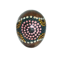 Wood Egg Maracas Aborigine Green Yellow 6 cm